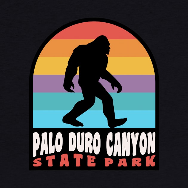 Palo Duro Canyon State Park Bigfoot Sasquatch Retro Sunset by PodDesignShop